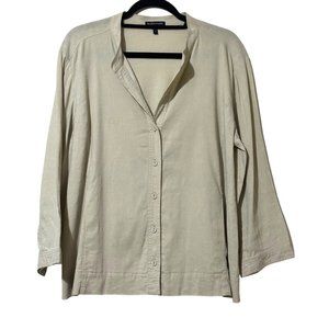Eileen Fisher Cream Button-Up Top